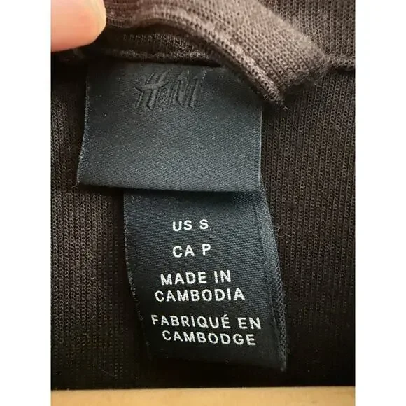 H&M Full Zip Shaket Shirt Jacket Brown‎ Jersey size Small - Picture 4 of 6